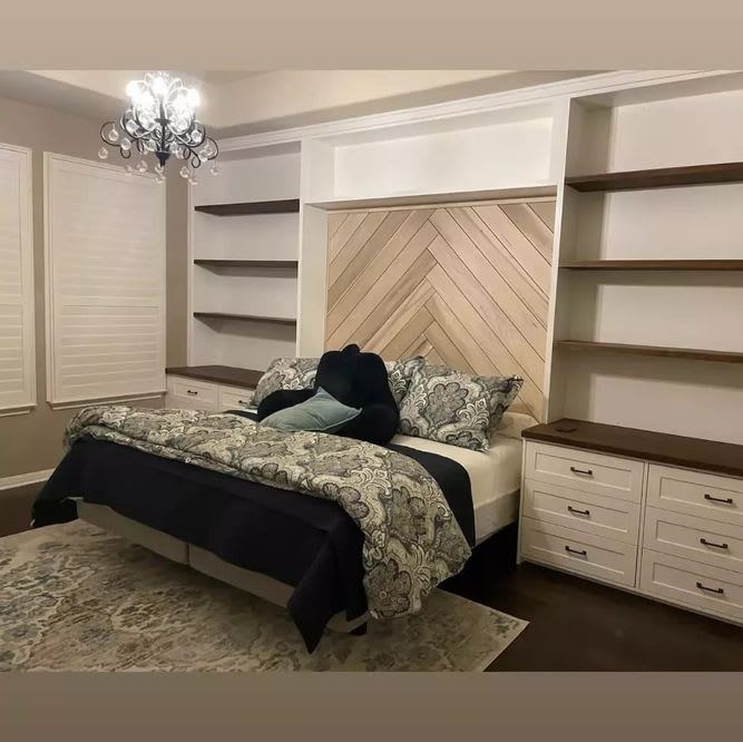 Bespoke built-in cabinetry with display niches and base storage