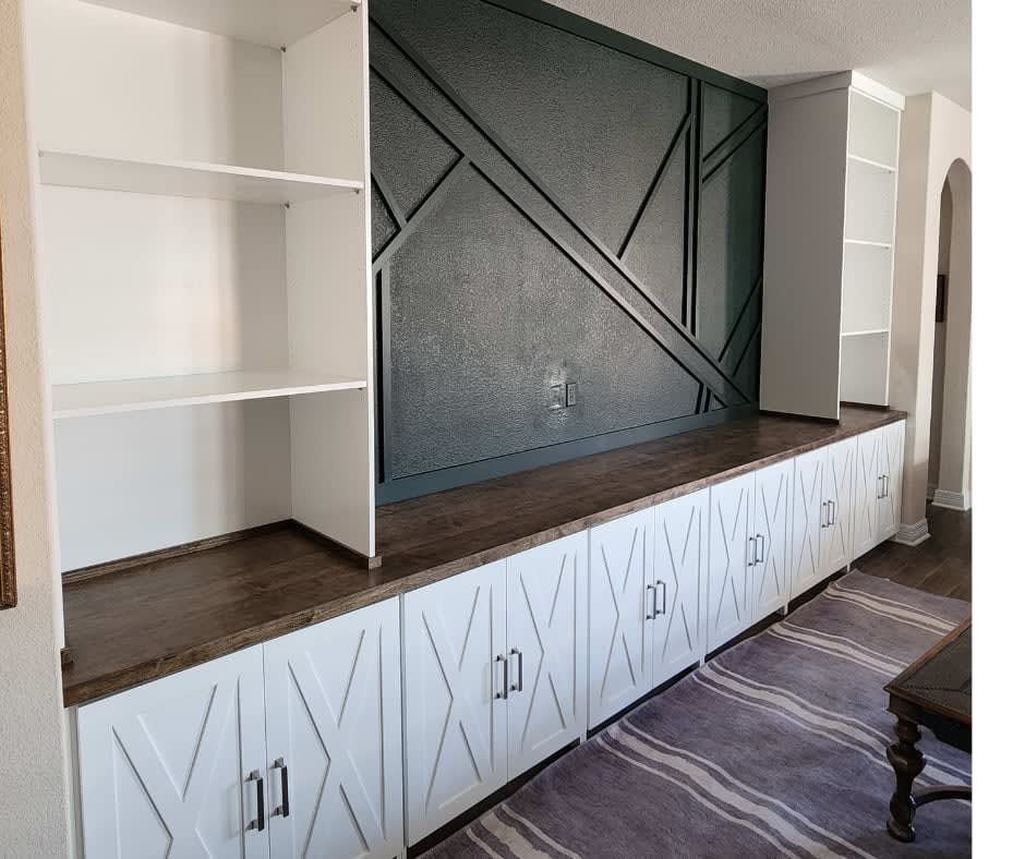 Premium built-in with paneled doors and adjustable shelving